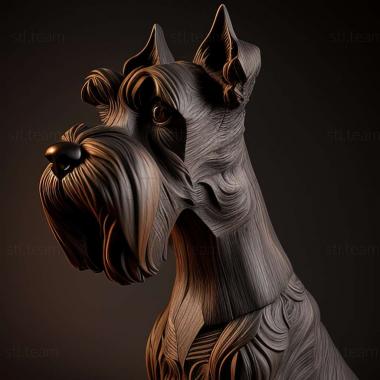 3D model Zwergschnauzer dog (STL)